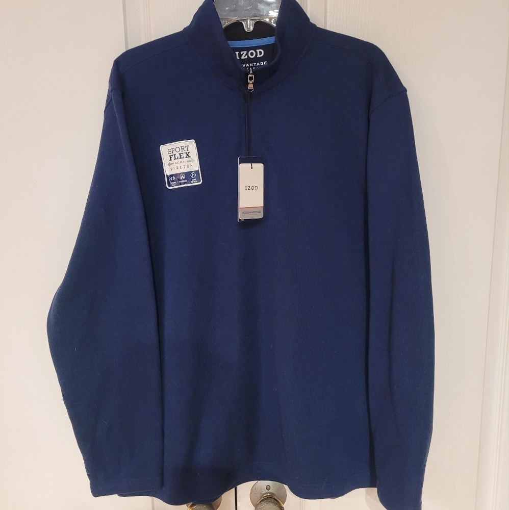 Izod Mens 3/4 Zip Sport Flex Pullover - NWT